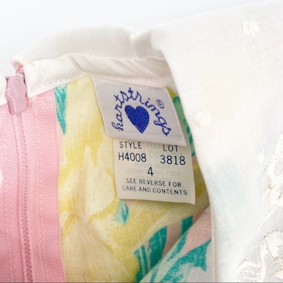 Vintage Girls Kids Cottagecore Prairie Dress 4 Floral NWT Dead Stock - Picture 3 of 6